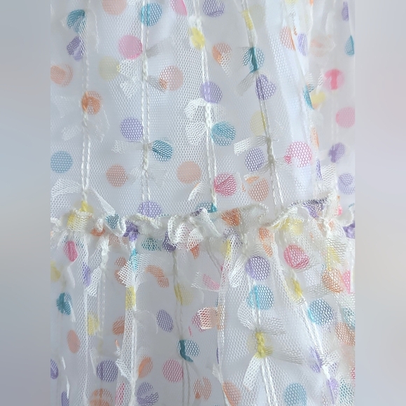 Blush Rainbow Polka Dot Girl's Dress Size 7 - Picture 3 of 5